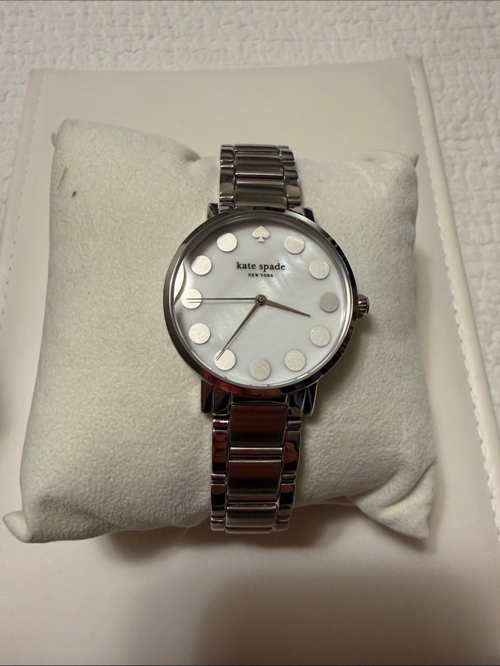 kate spade Silver Polka Dot Dial Stainless Steel Bracelet Watch